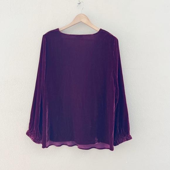 Sundance Ophelia Velvet Top Womens Large Burgundy Cowl Neck Holiday Feminine - Picture 3 of 9